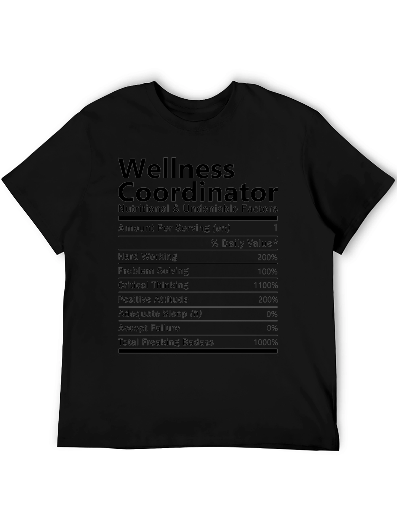 Wellness Coordinator Nutrition Facts T-Shirt