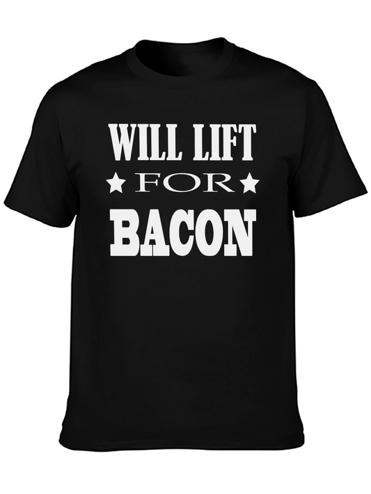 Will Lift For Bacon Black T-Shirt