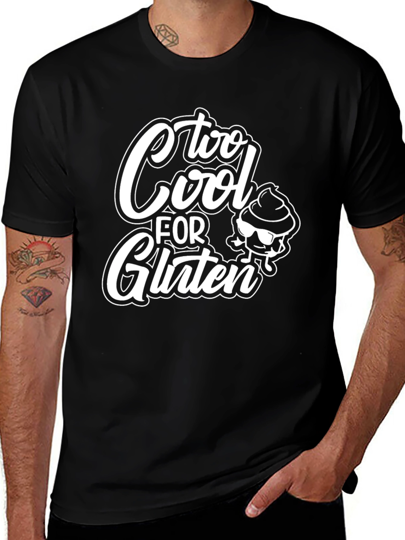 Too Cool For Gluten T-Shirt - Black