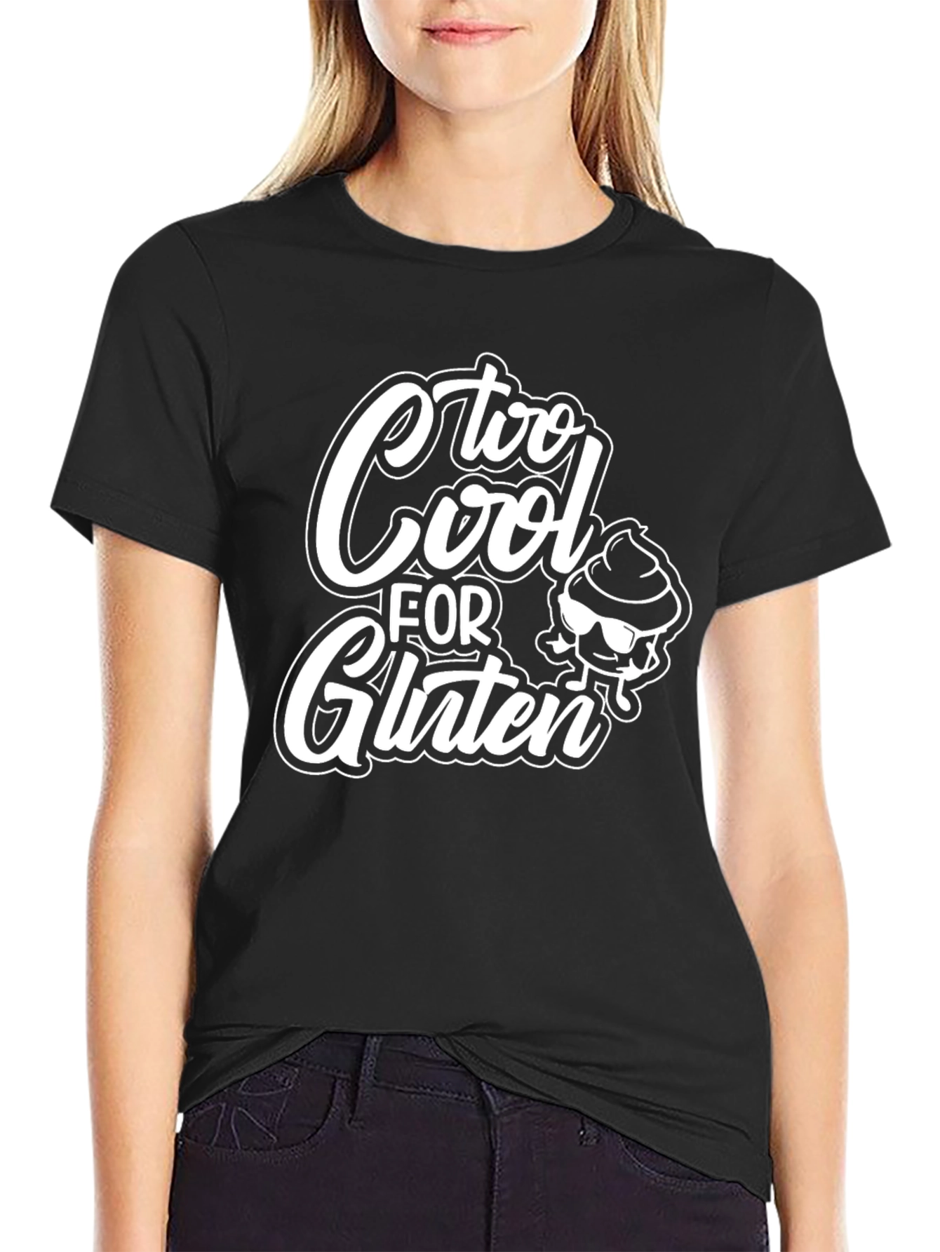Too Cool For Gluten T-Shirt - Black