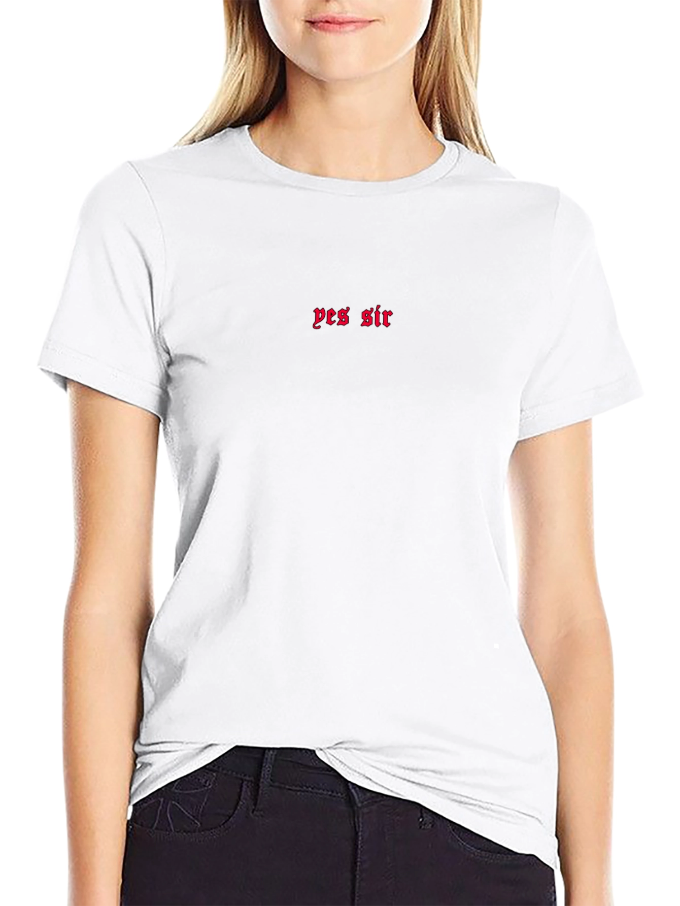 Yes Sir Crewneck T-Shirt - Minimalist Style
