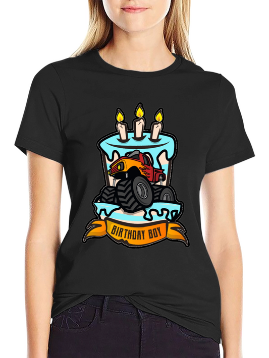 Birthday Boy Monster Truck Cake T-Shirt