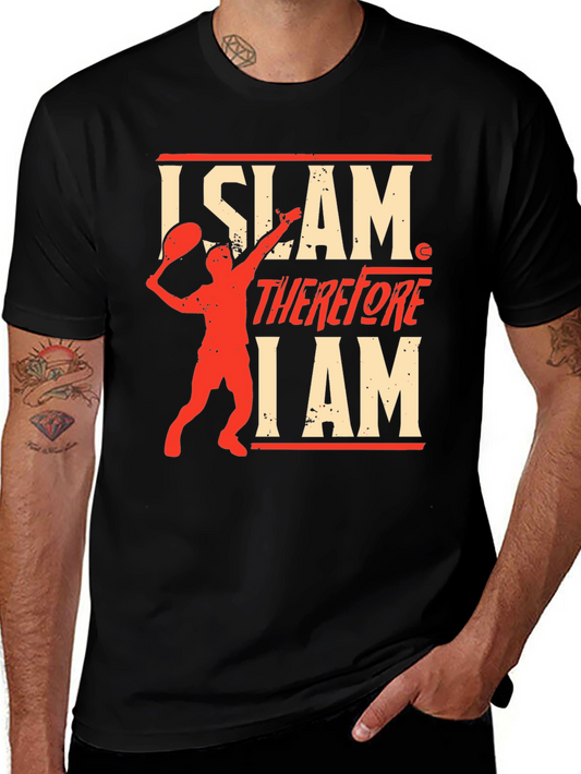 Tennis Player I Slam Therefore I Am Black Graphic Tee