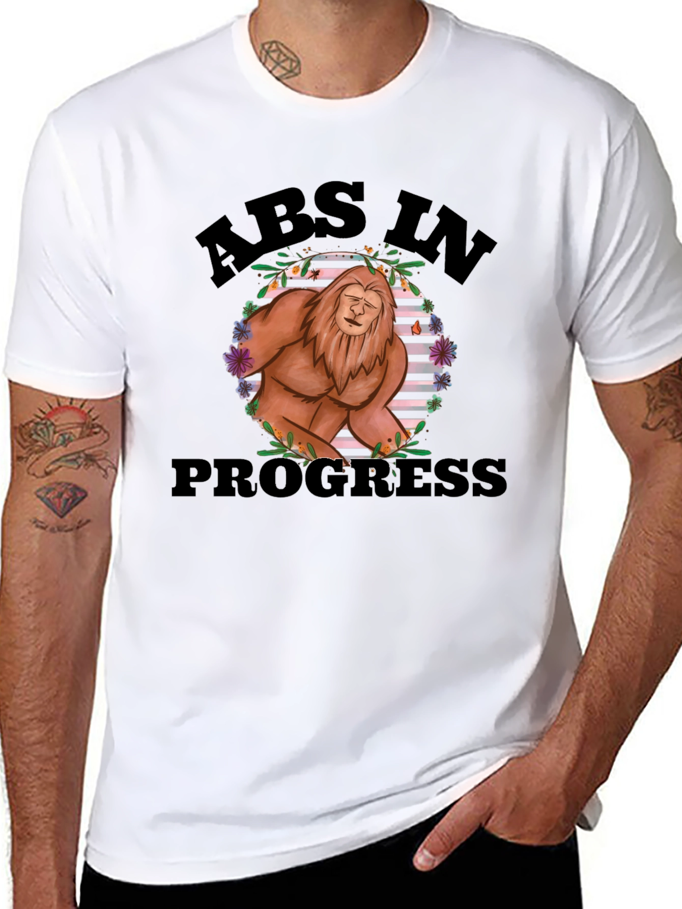 Abs in Progress Funny Sasquatch T-Shirt