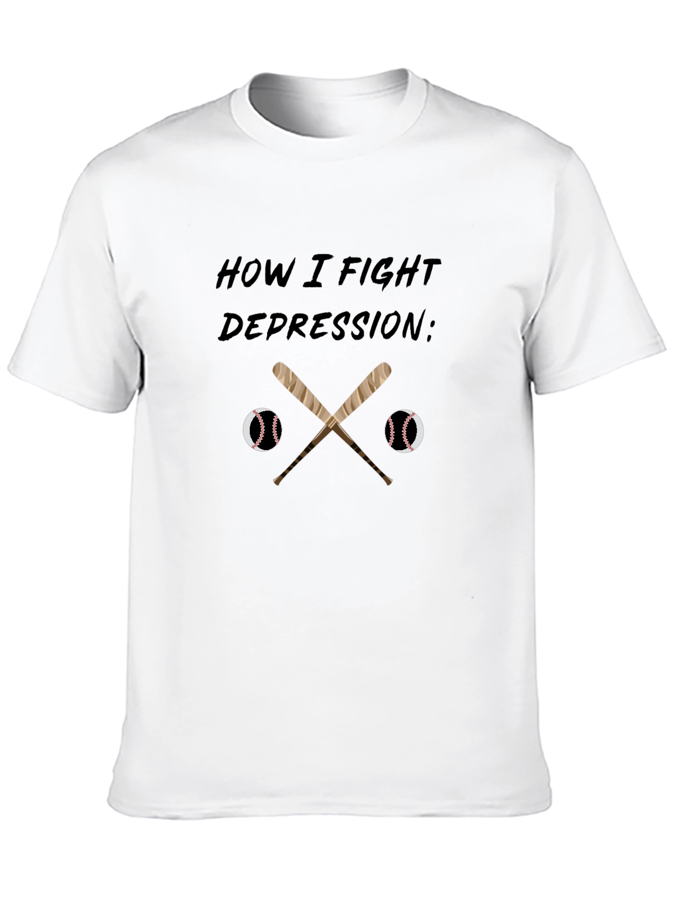 Baseball Fight Depression T-Shirt