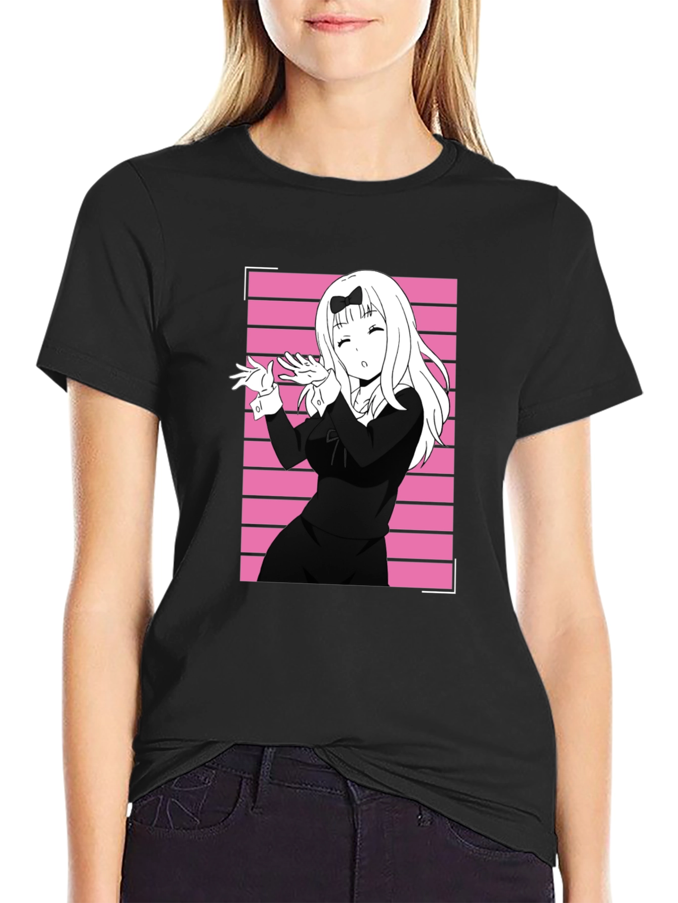 Anime Girl Black T-Shirt
