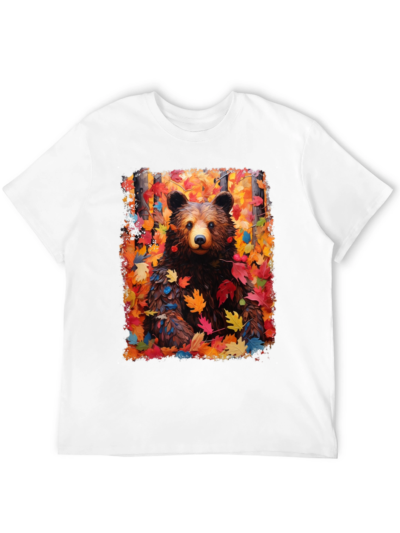 Autumn Bear Graphic T-Shirt - Nature Lovers Tee