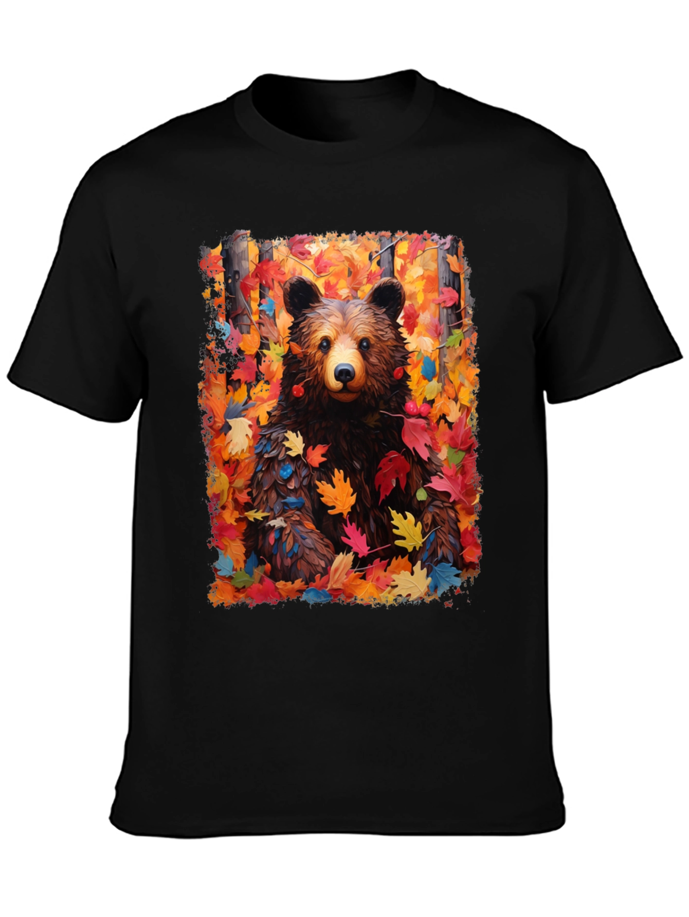 Autumn Bear Graphic T-Shirt - Nature Lovers Tee