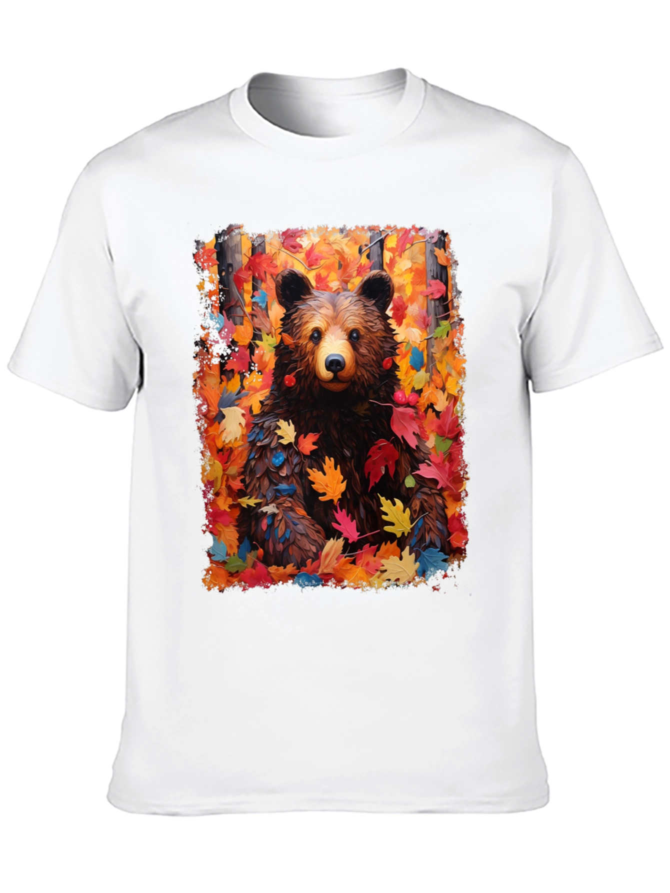 Autumn Bear Graphic T-Shirt - Nature Lovers Tee