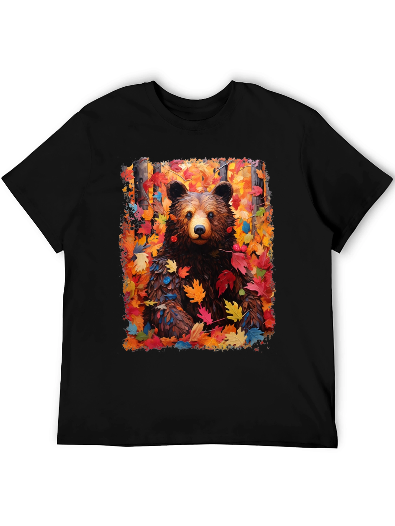 Autumn Bear Graphic T-Shirt - Nature Lovers Tee
