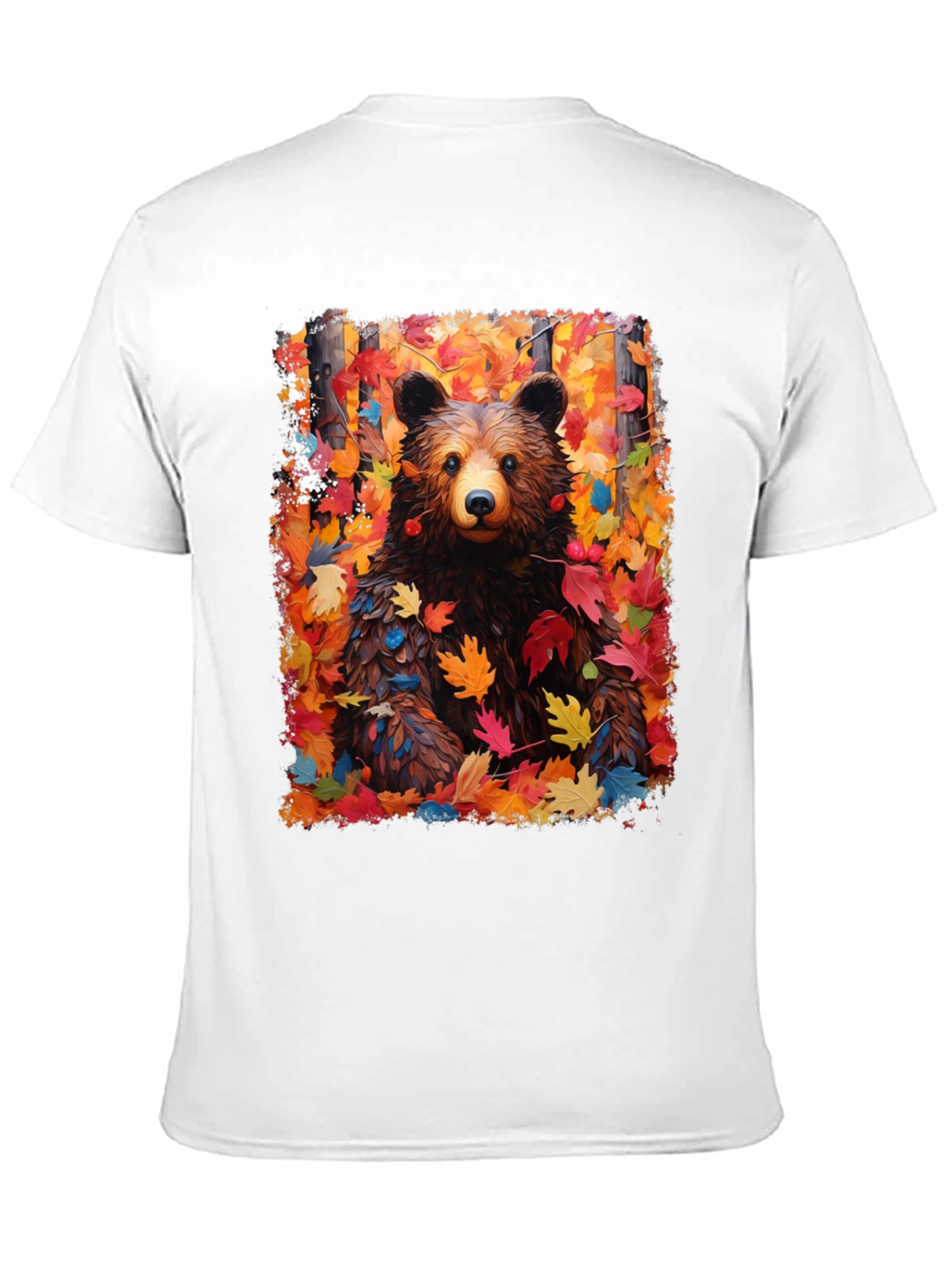 Autumn Bear Graphic T-Shirt - Nature Lovers Tee