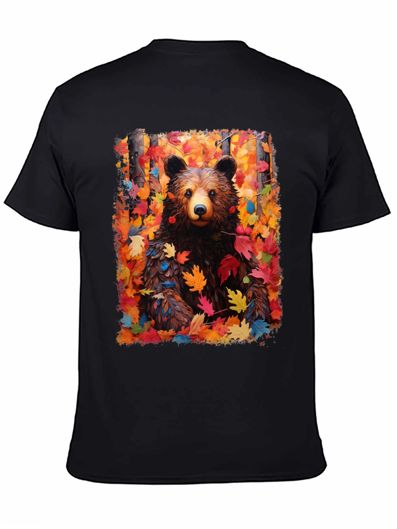 Autumn Bear Graphic T-Shirt - Nature Lovers Tee