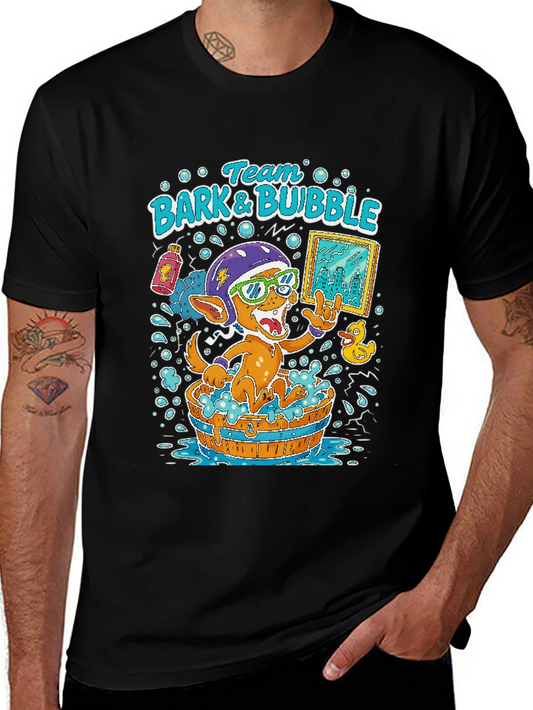 Team Bark & Bubble T-Shirt - Funny Dog Bath Design