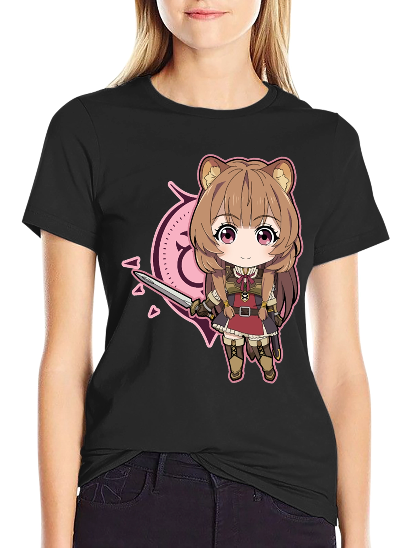 Anime Cartoon Graphic Black T-Shirt