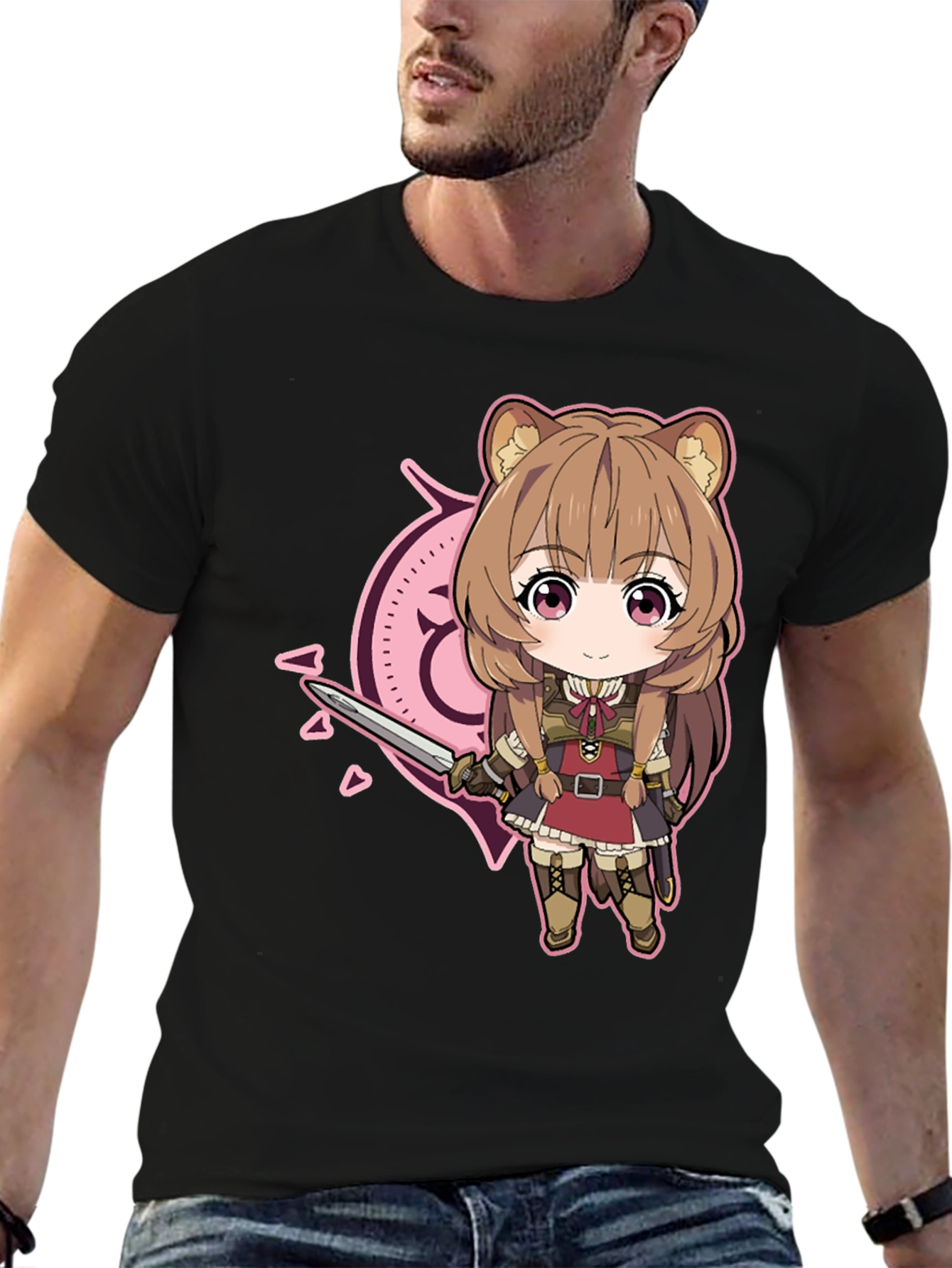 Anime Cartoon Graphic Black T-Shirt