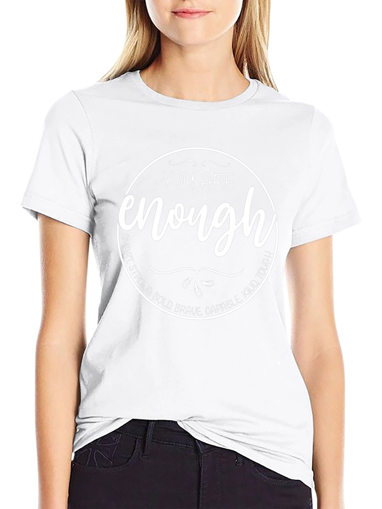 You Are Enough Motivational Black T-Shirt