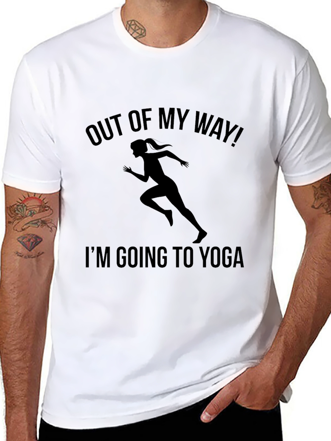 Yoga Bound Black T-Shirt: Out of My Way!