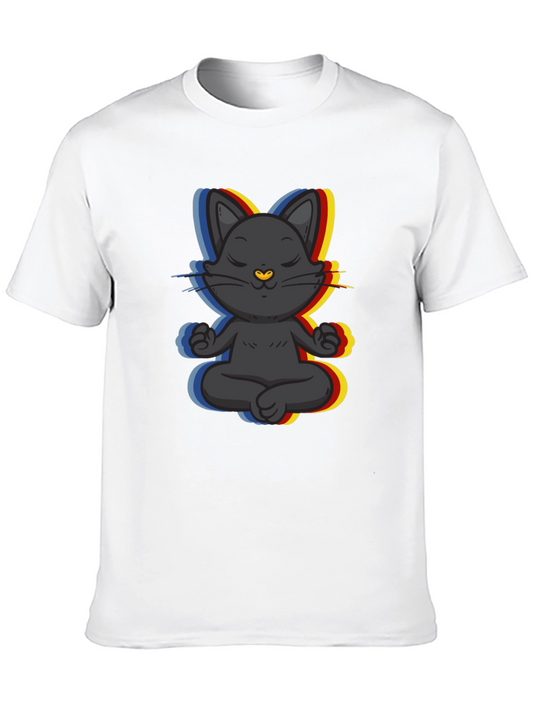 Zen Cat T-Shirt - Meditating Feline Tee