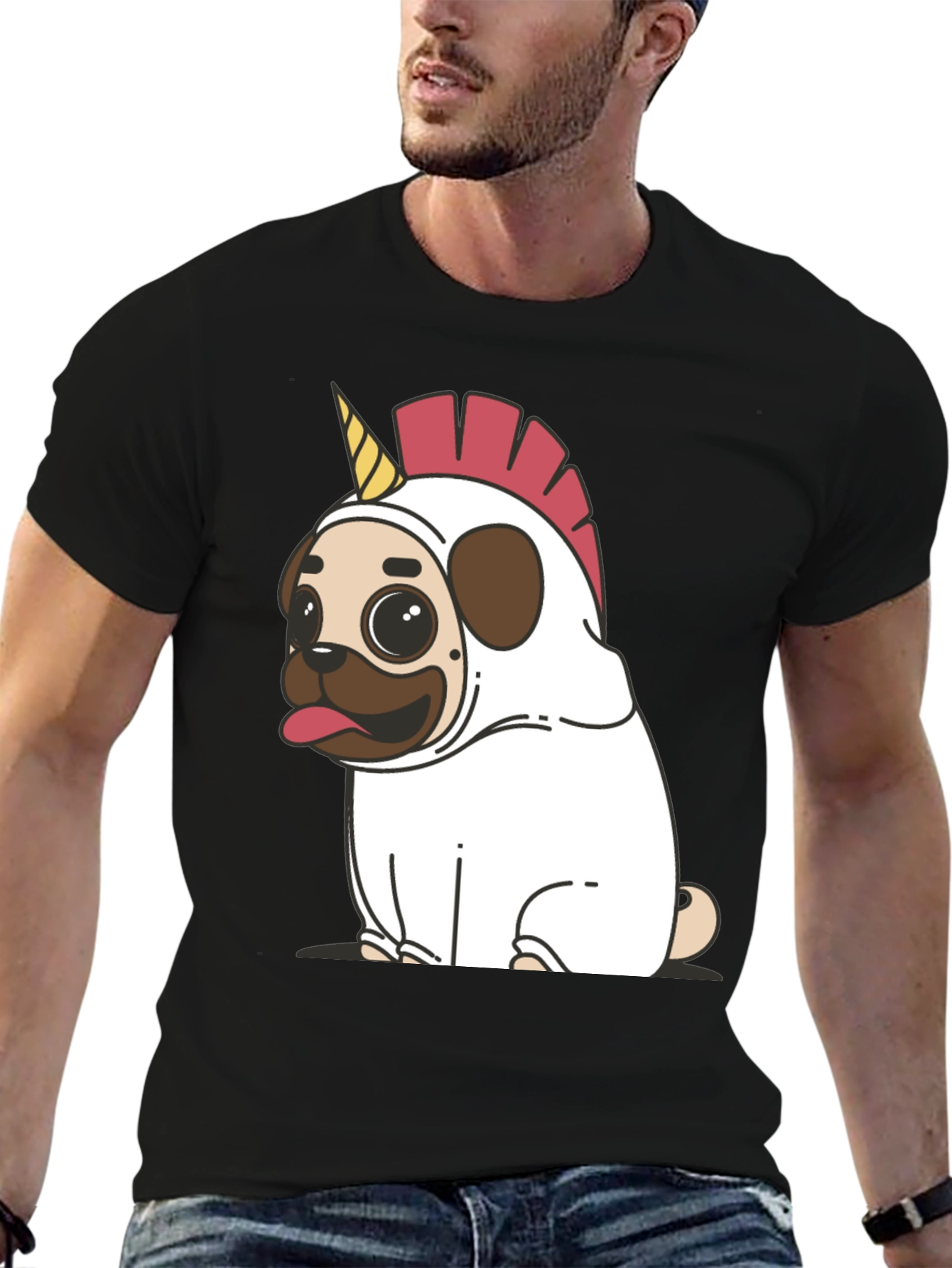 Unicorn Pug Graphic T-Shirt