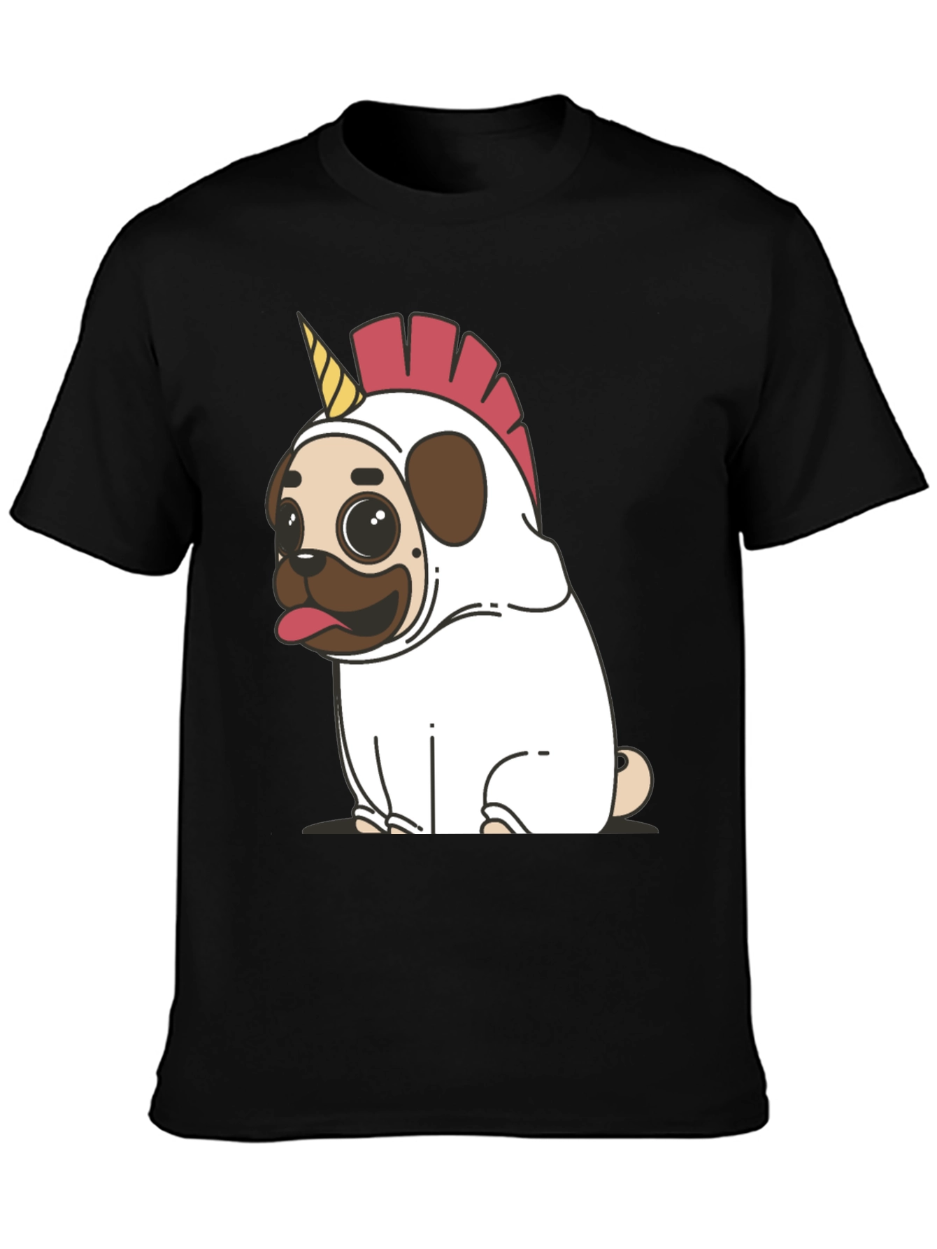Unicorn Pug Graphic T-Shirt