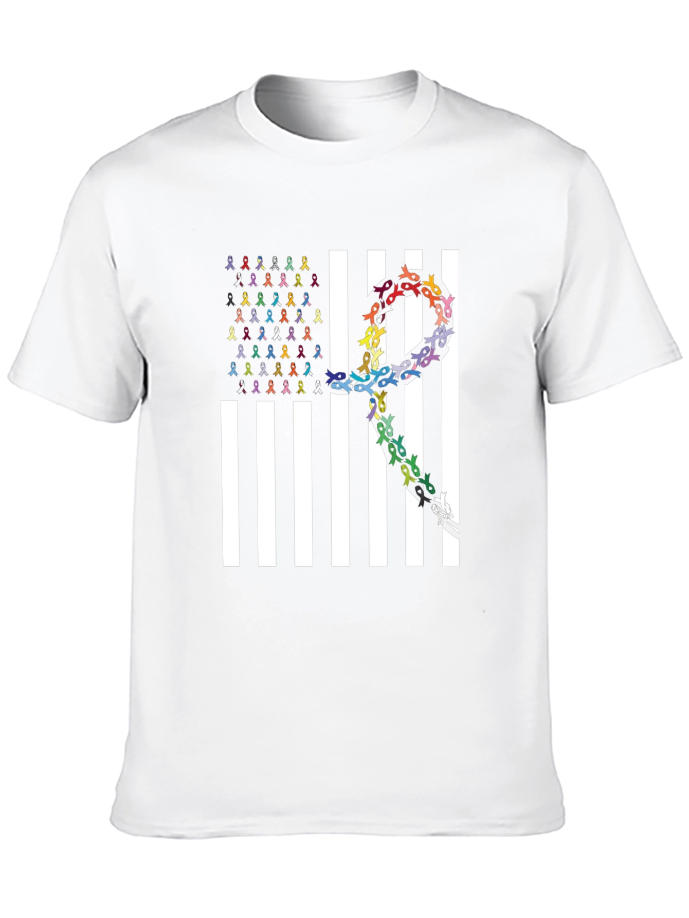 Awareness Ribbon US Flag Graphic Tee