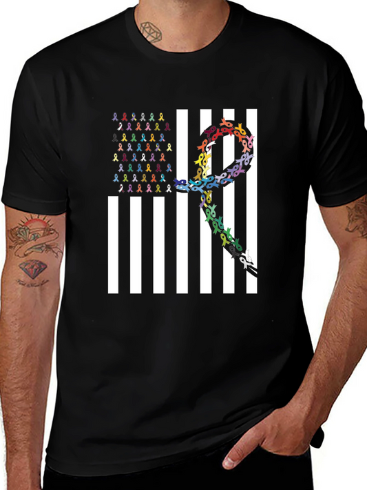 Awareness Ribbon US Flag Graphic Tee