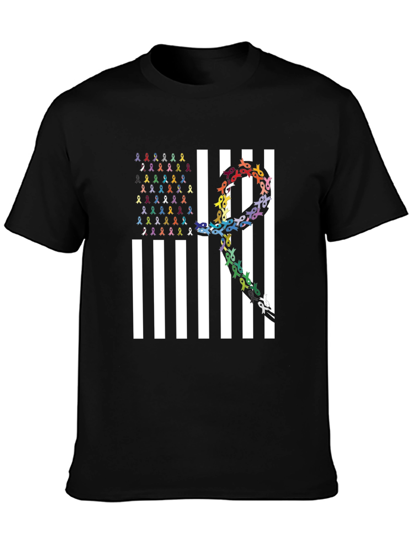 Awareness Ribbon US Flag Graphic Tee