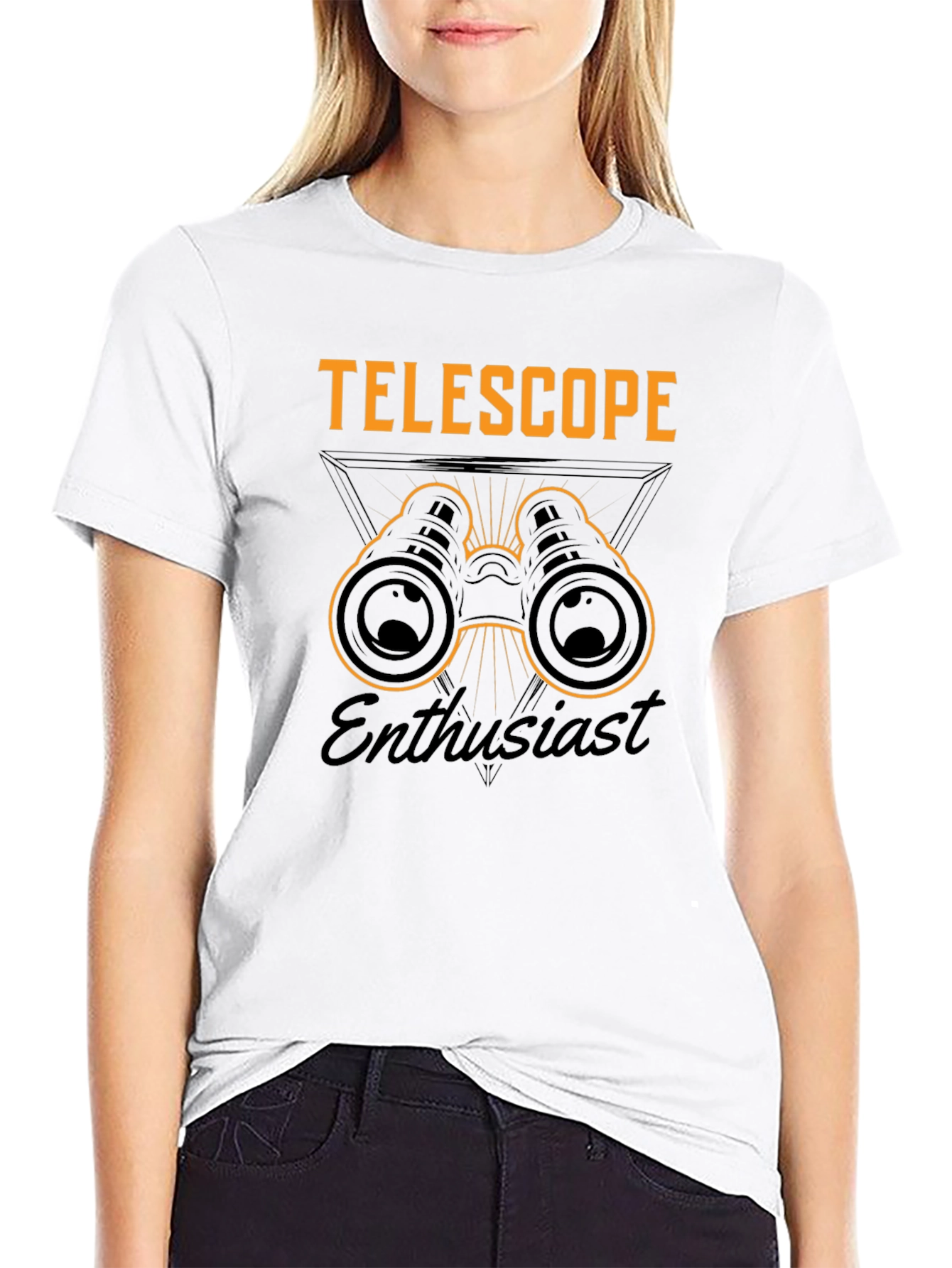 Telescope Enthusiast Graphic T-Shirt - Black