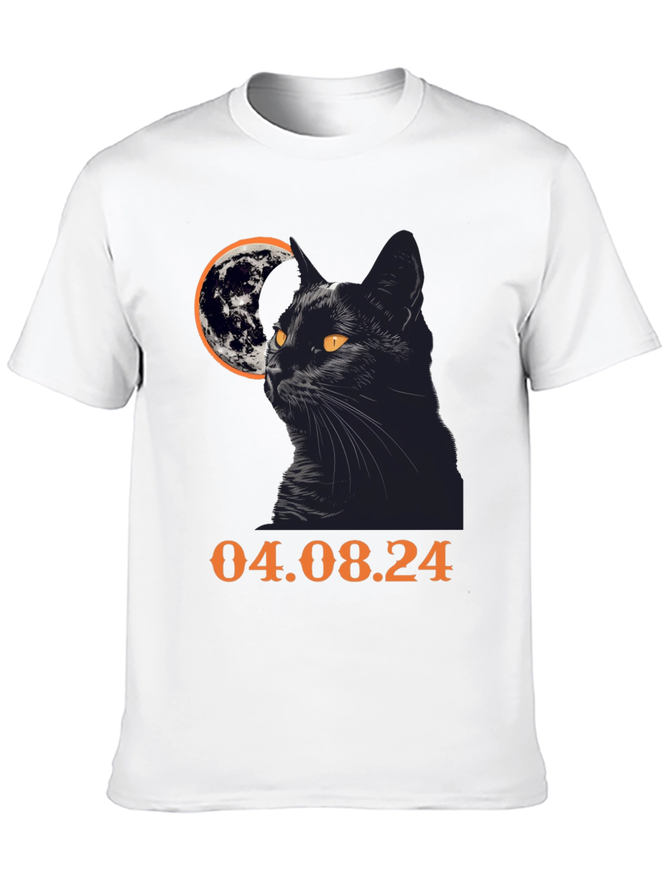 Black Cat Moon T-Shirt - April 8th 2024 Eclipse