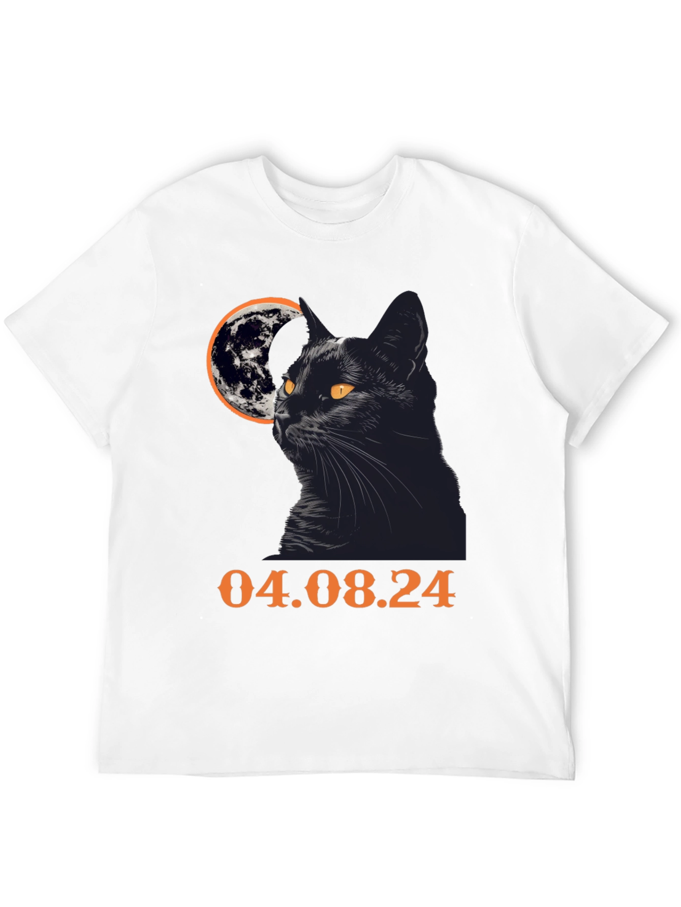 Black Cat Moon T-Shirt - April 8th 2024 Eclipse
