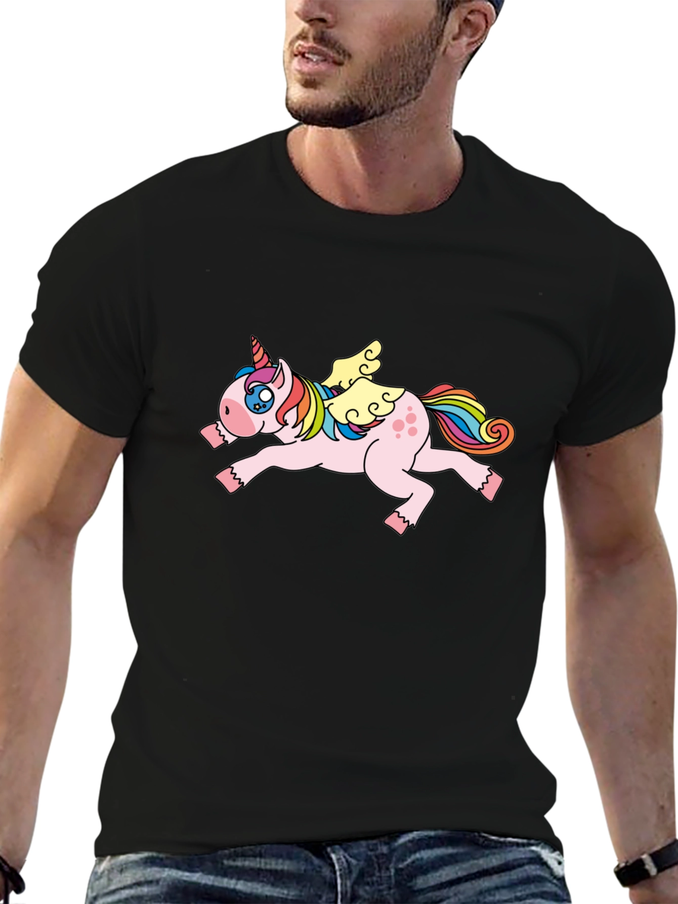 Unicorn Graphic T-Shirt - Black