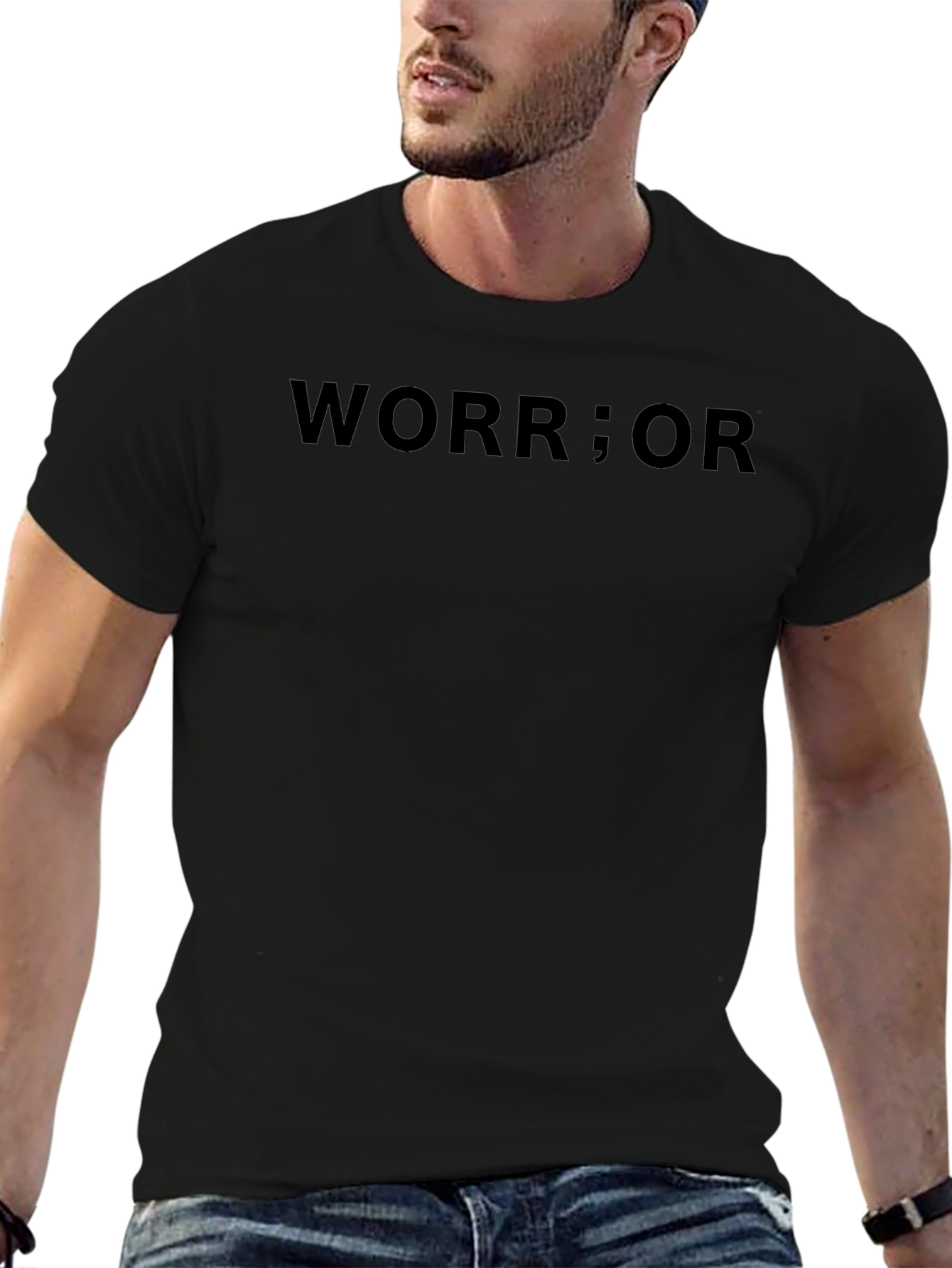 Worrior Black T-Shirt - Bold Statement Tee
