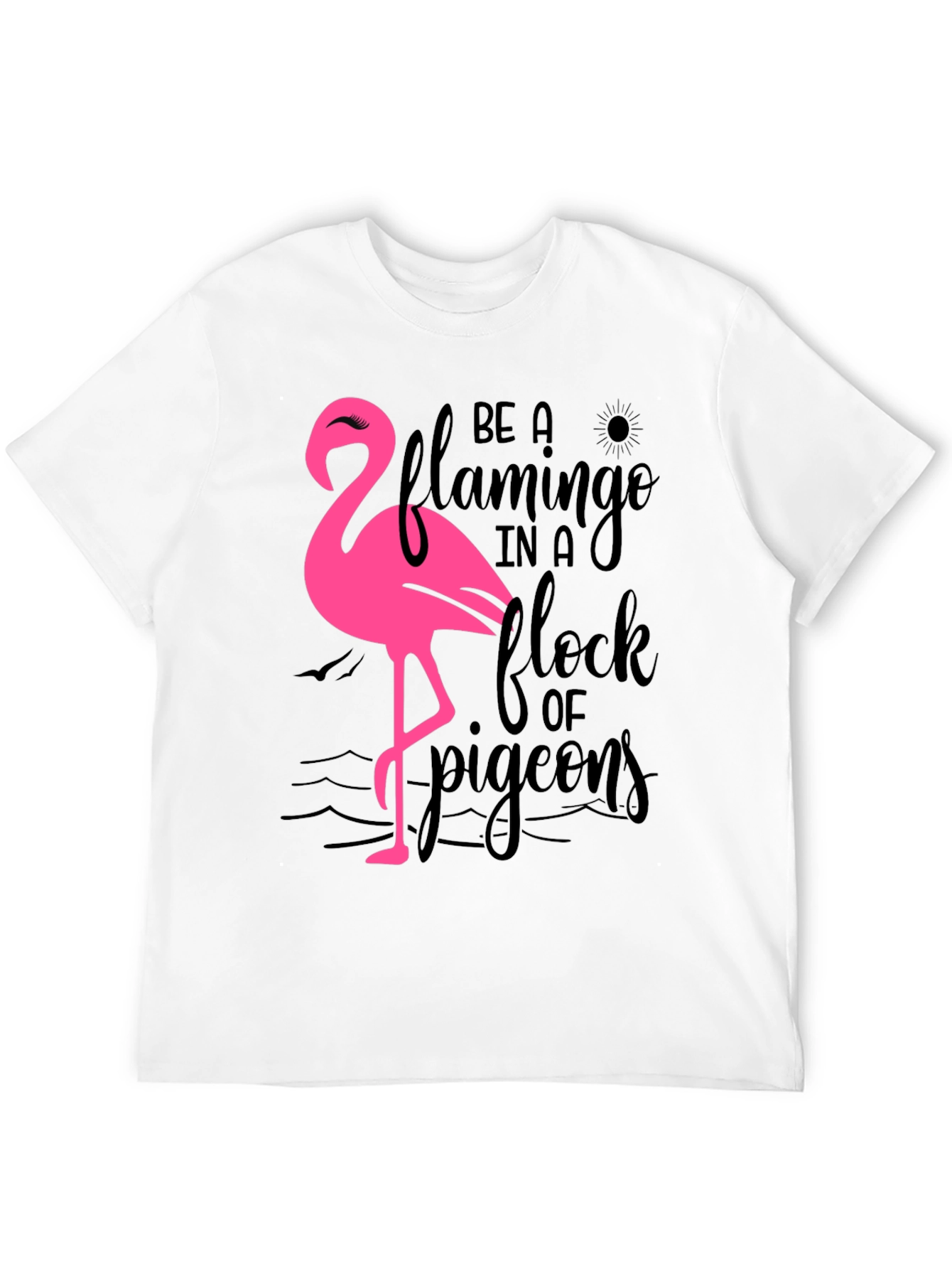 Be a Flamingo T-Shirt Black Cotton Tee