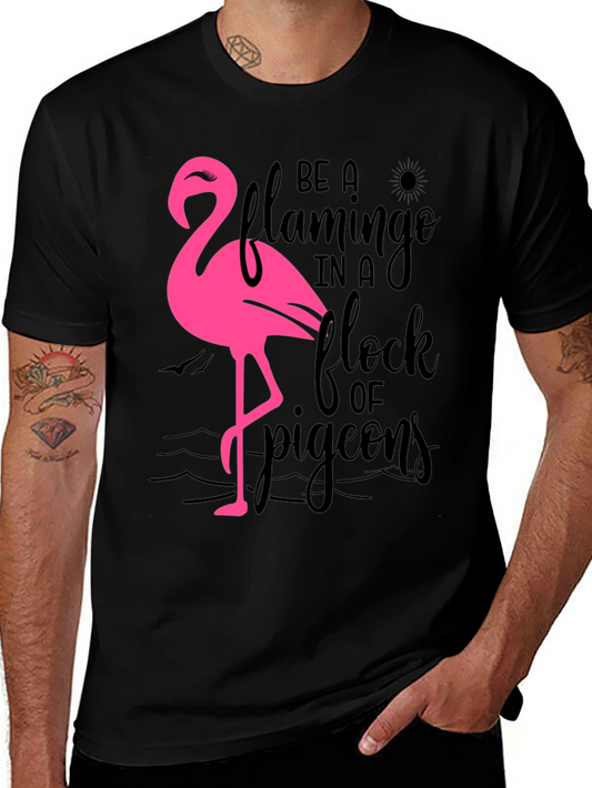 Be a Flamingo T-Shirt Black Cotton Tee