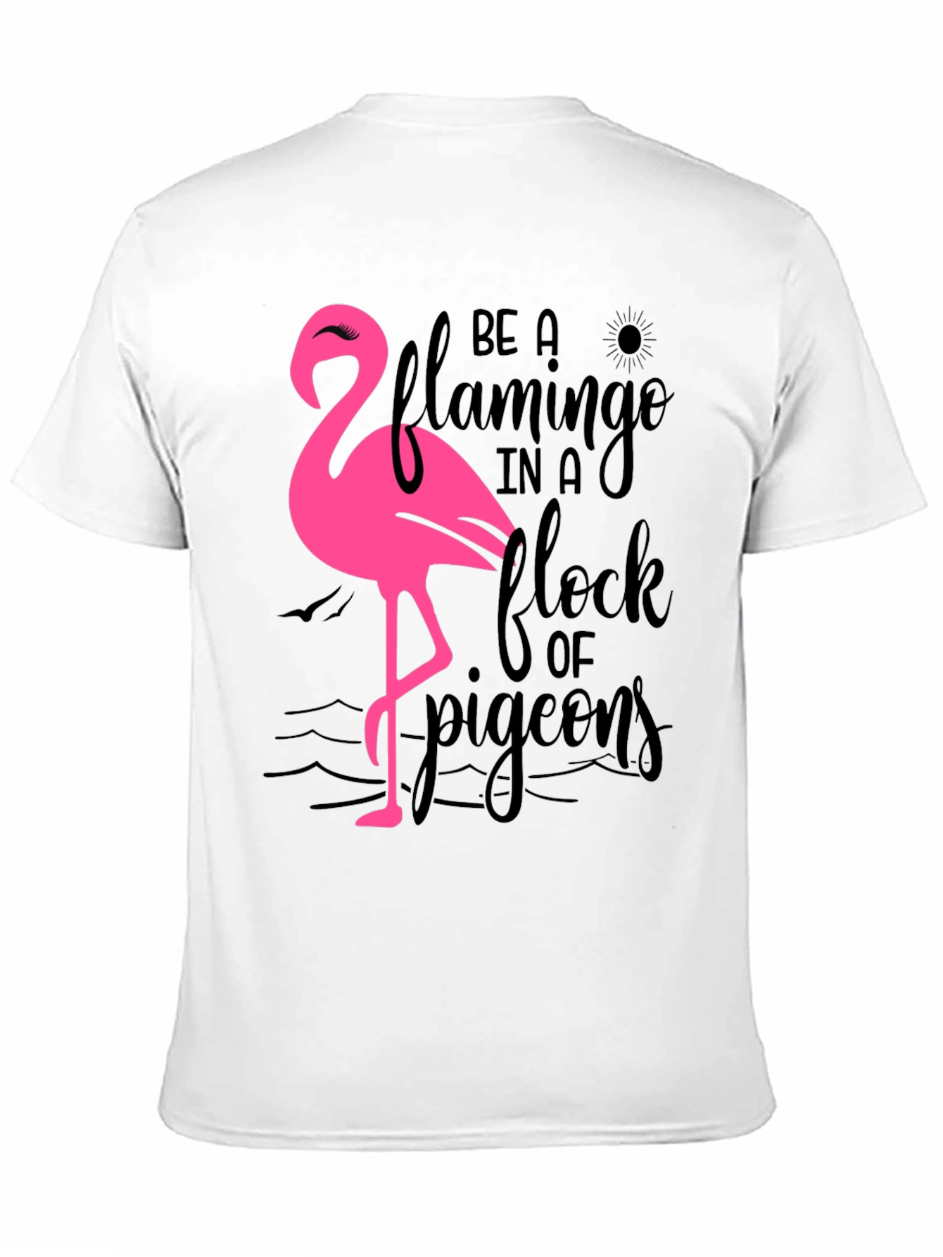 Be a Flamingo T-Shirt Black Cotton Tee
