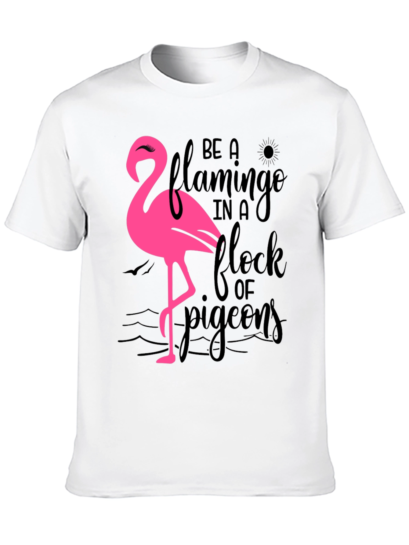 Be a Flamingo T-Shirt Black Cotton Tee