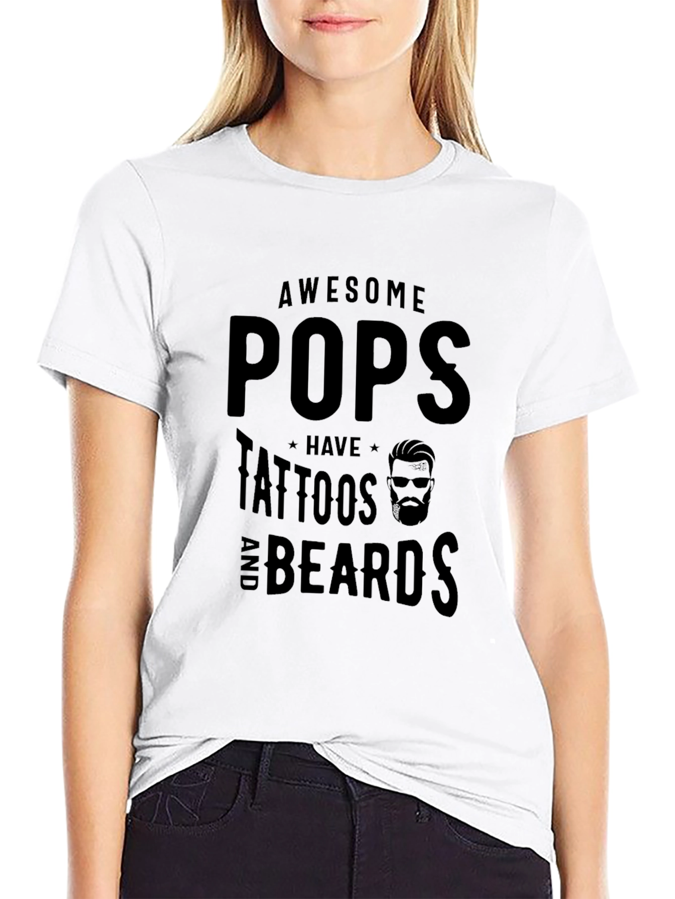 Awesome Pops Tattoos Beards Graphic T-Shirt
