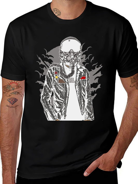 Aviator Graphic Print T-Shirt - Edgy Style