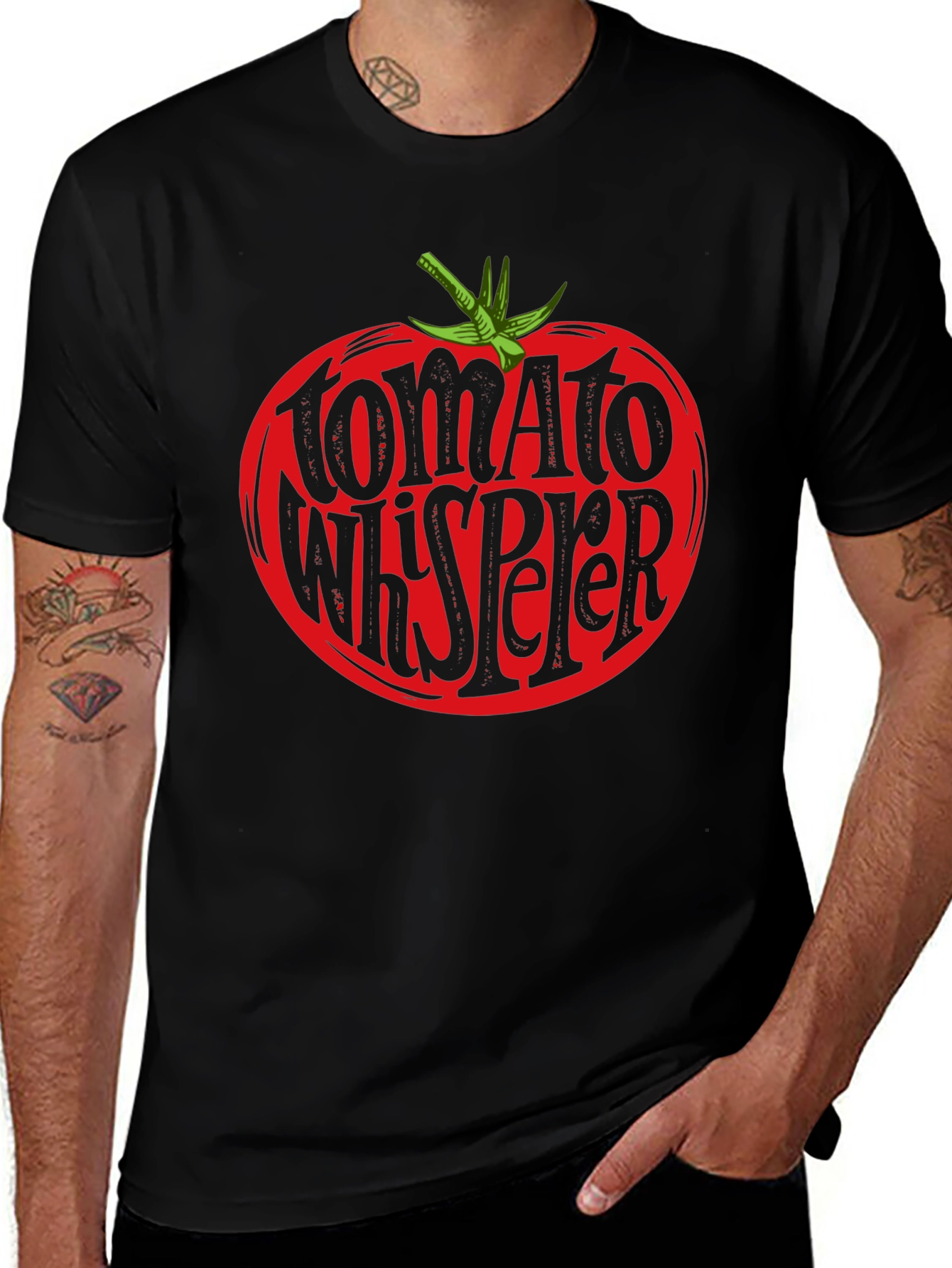 Tomato Whisperer Graphic Tee - Black Cotton T-Shirt