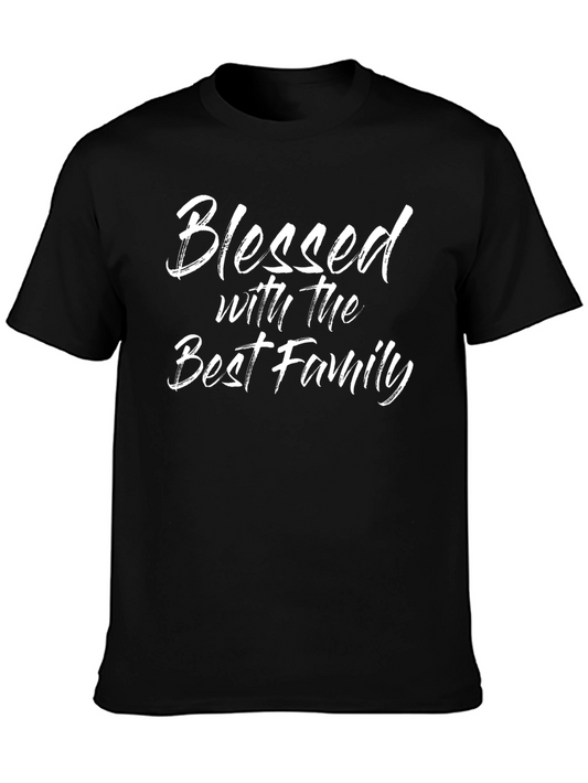 Blessed With the Best Family Black T-Shirt