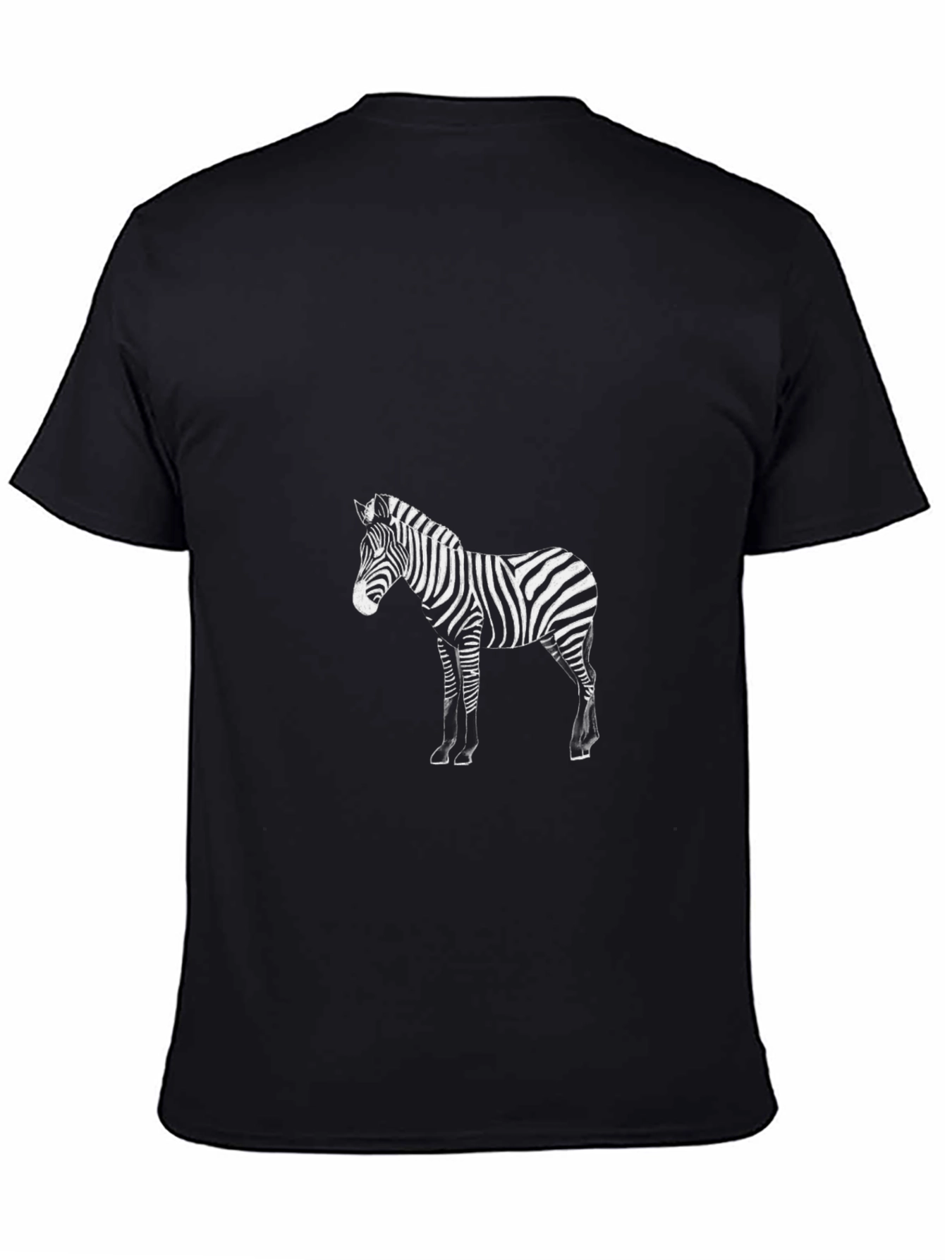 Zebra Print Black T-Shirt - Stylish Animal Graphic Tee