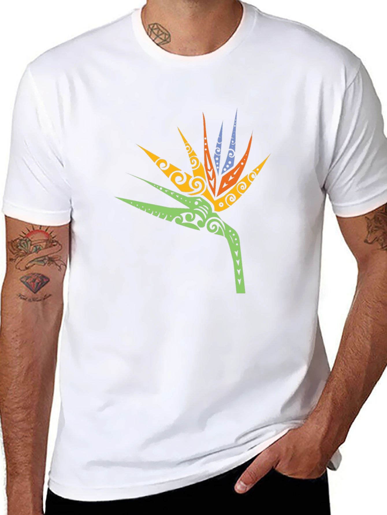 Tribal Bird of Paradise Mens T-Shirt