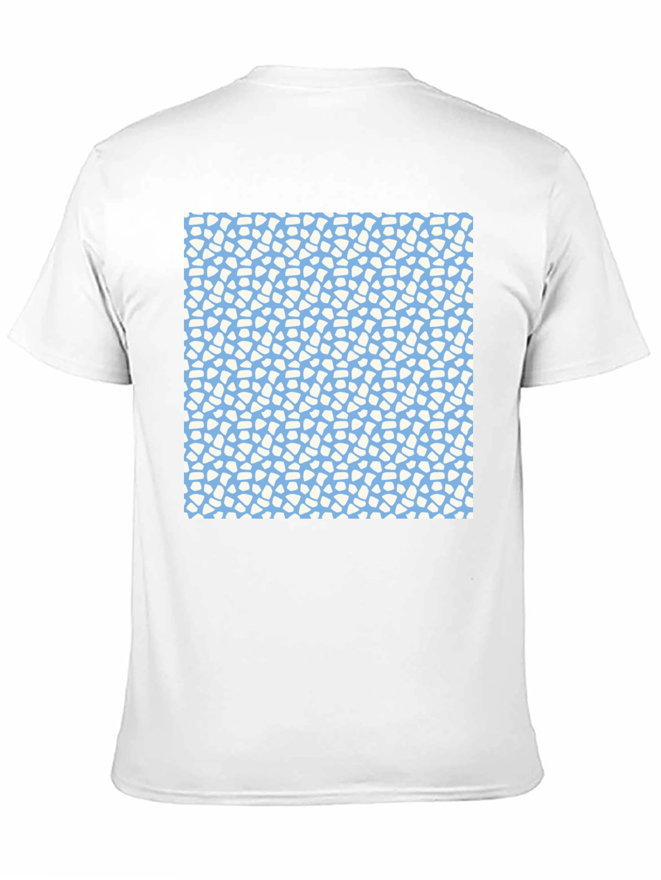 Abstract Pattern Tee - Light Blue and White