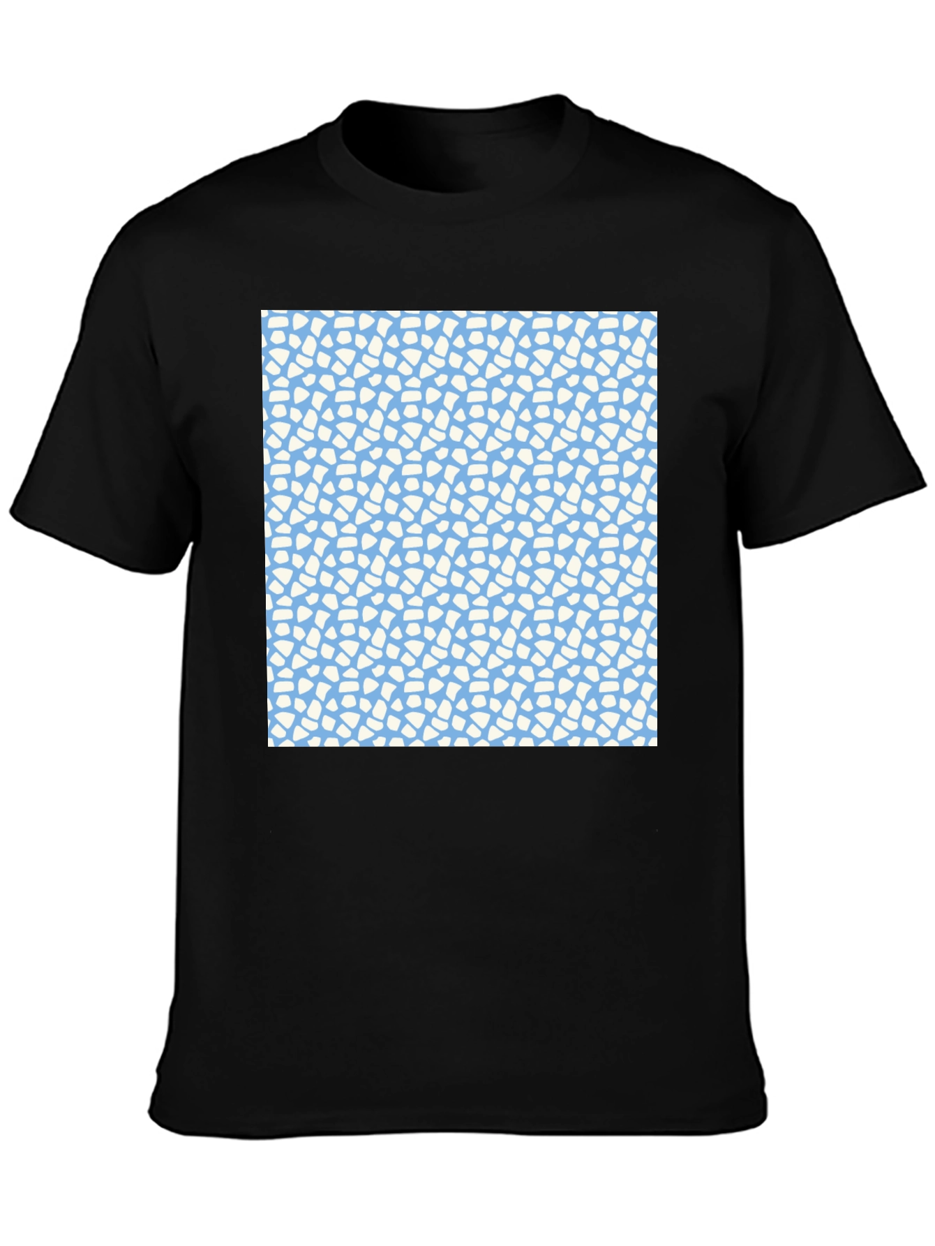 Abstract Pattern Tee - Light Blue and White