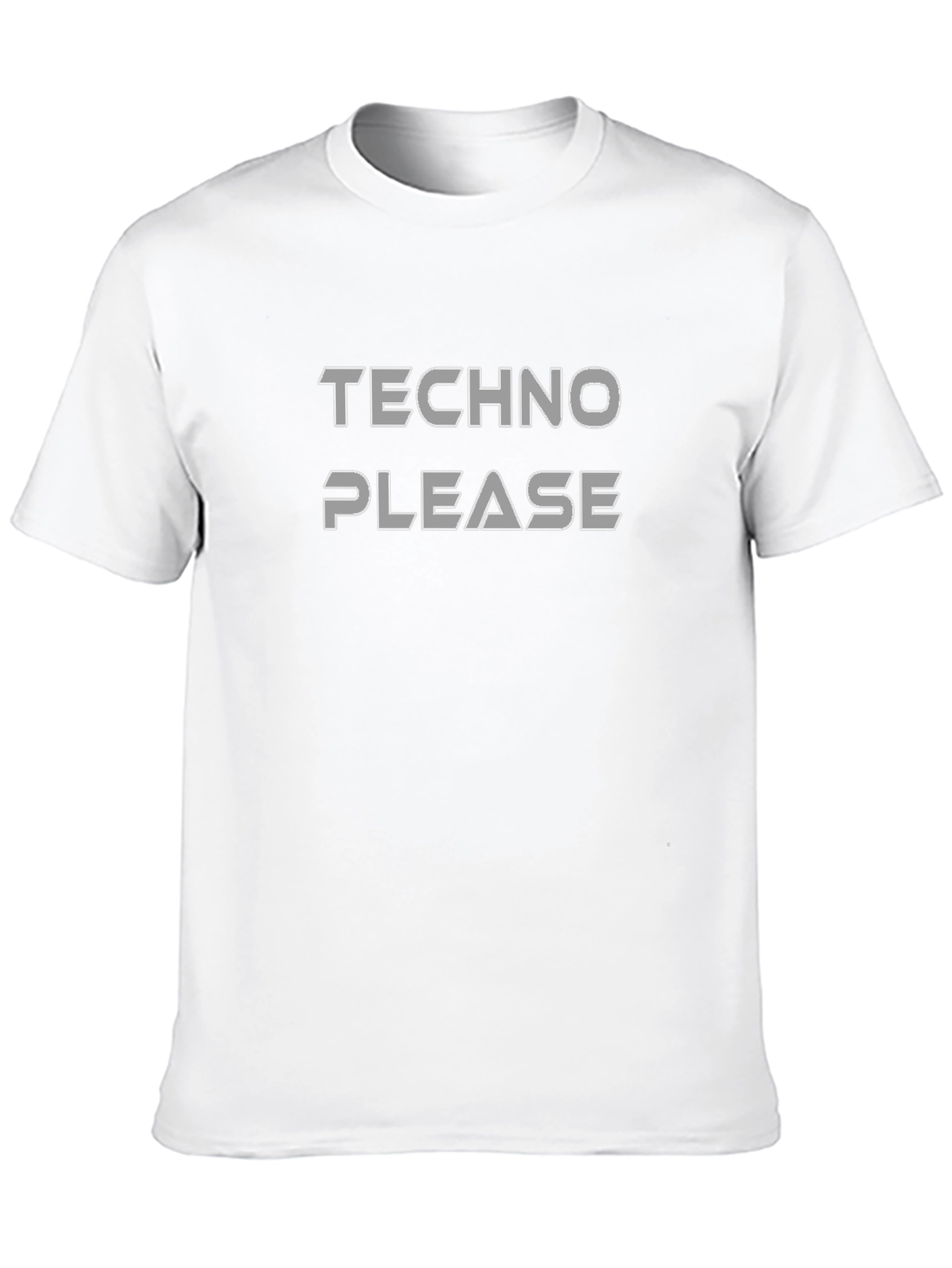 Techno Please Graphic Tee - Black Crewneck T-Shirt