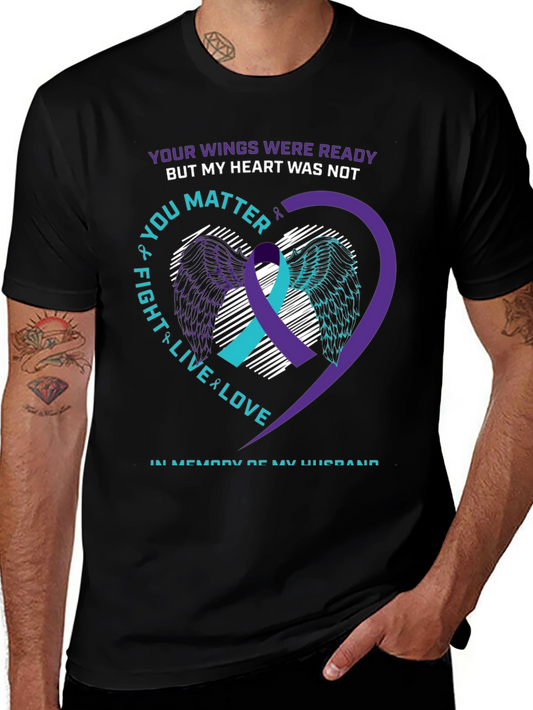 Wings Ready Husband Memorial T-Shirt