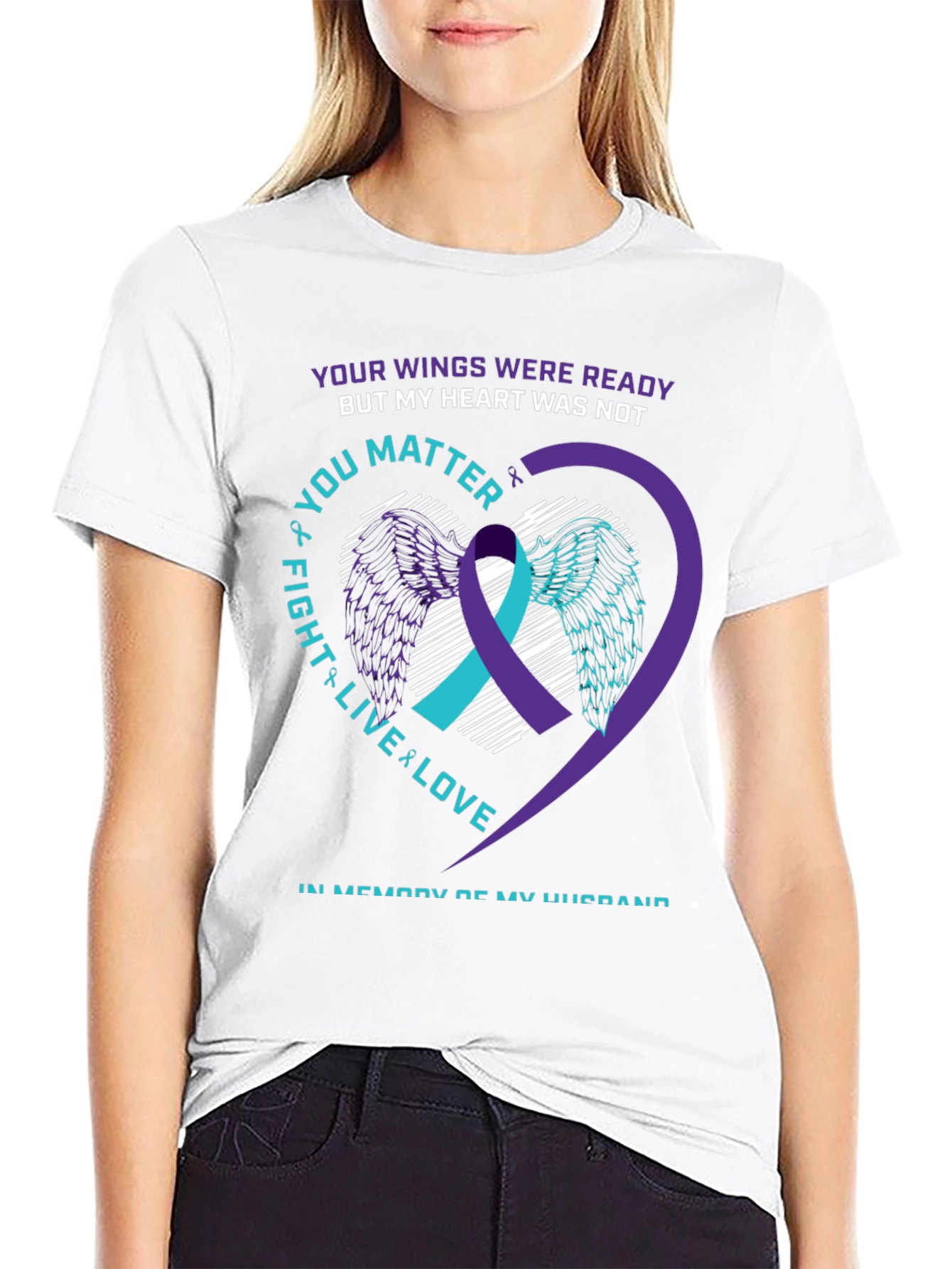 Wings Ready Husband Memorial T-Shirt