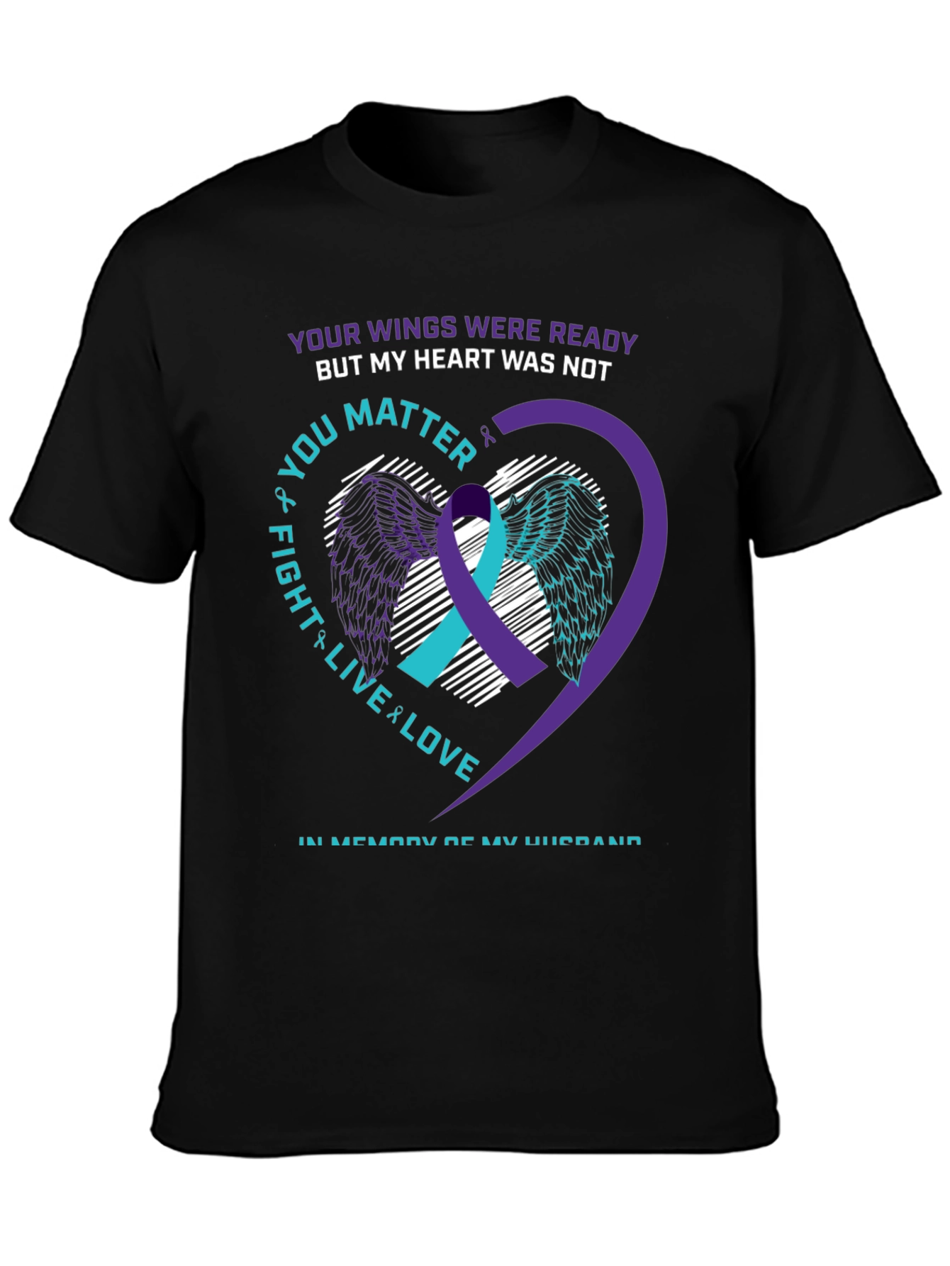 Wings Ready Husband Memorial T-Shirt