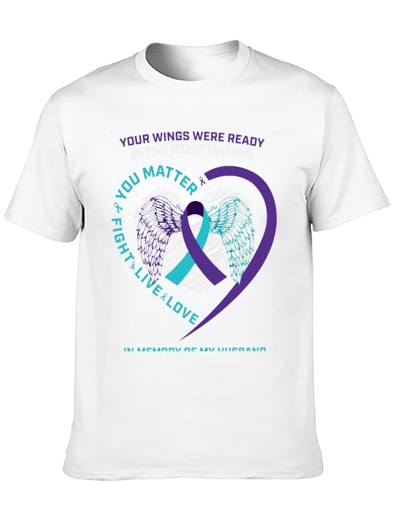 Wings Ready Husband Memorial T-Shirt