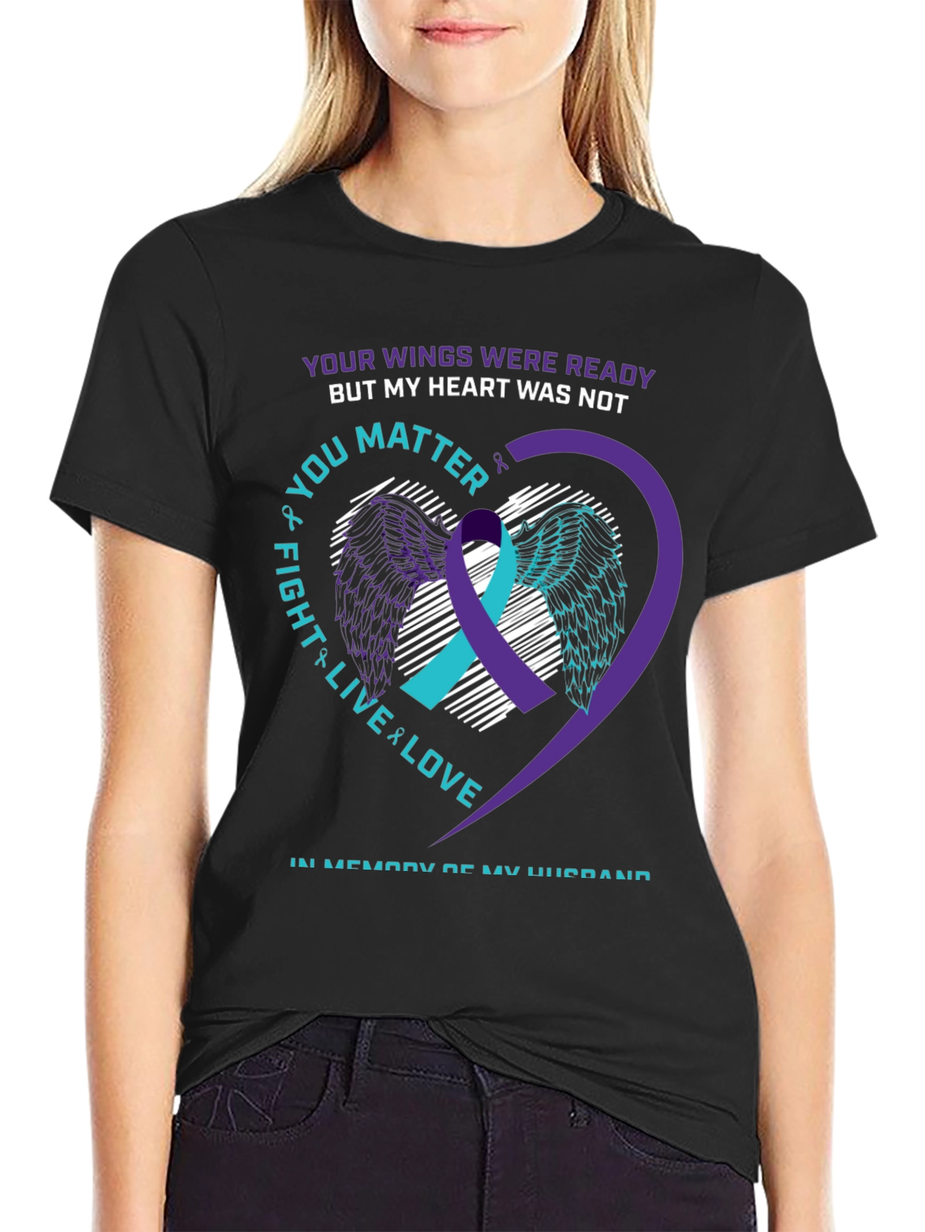 Wings Ready Husband Memorial T-Shirt